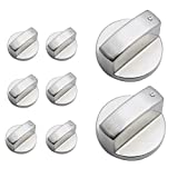 Perillas de horno, 8 piezas Adaptadores de estufa de gas universales Perillas de control de metal Perilla de estufa de gas 6 mm Perillas de control de horno giratorio Interruptor Cerraduras de control de superficie de cocción, Plata